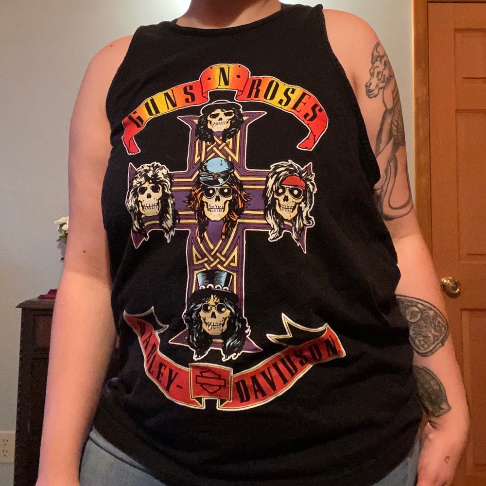 Guns and roses Harley Davidson bro tank